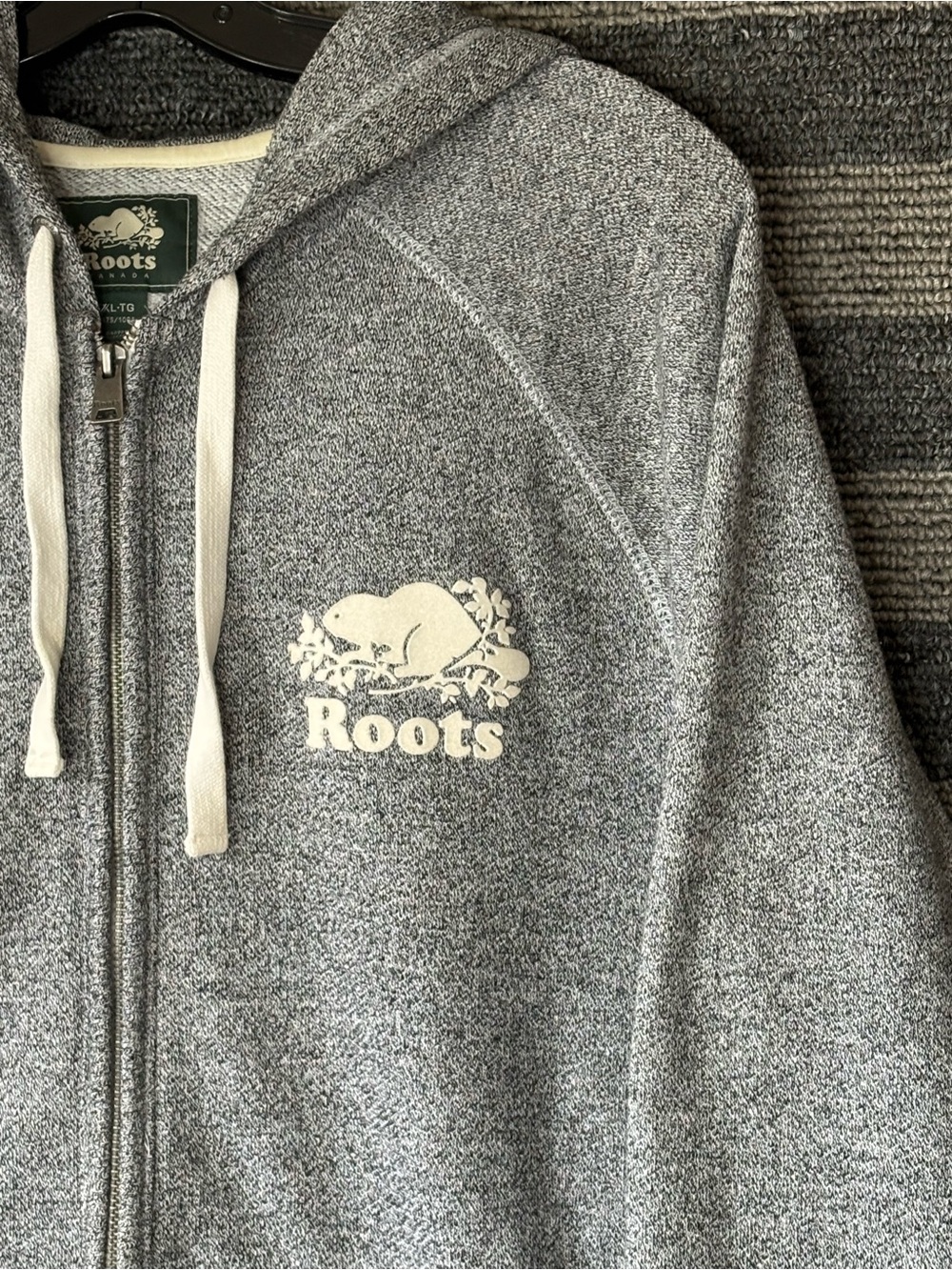 Roots Heather Grey Women’s Zip-Up Hoodie Sweatshirt XL EUC - Picture 3 of 10